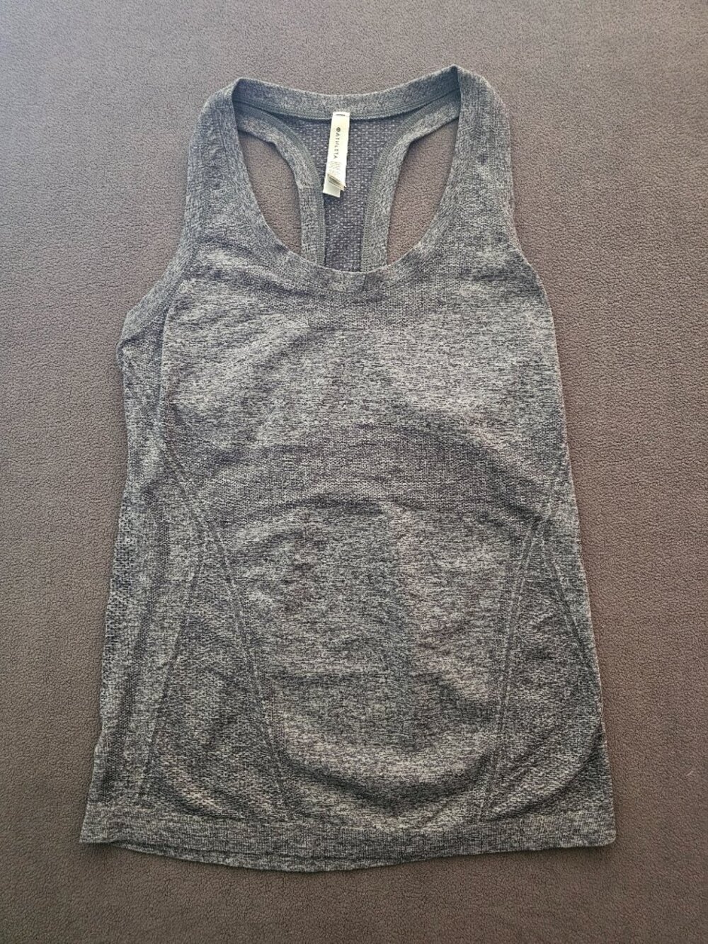Athleta Momentum Heather Tank Womens M Gray Seamless Racerback Workout Yoga